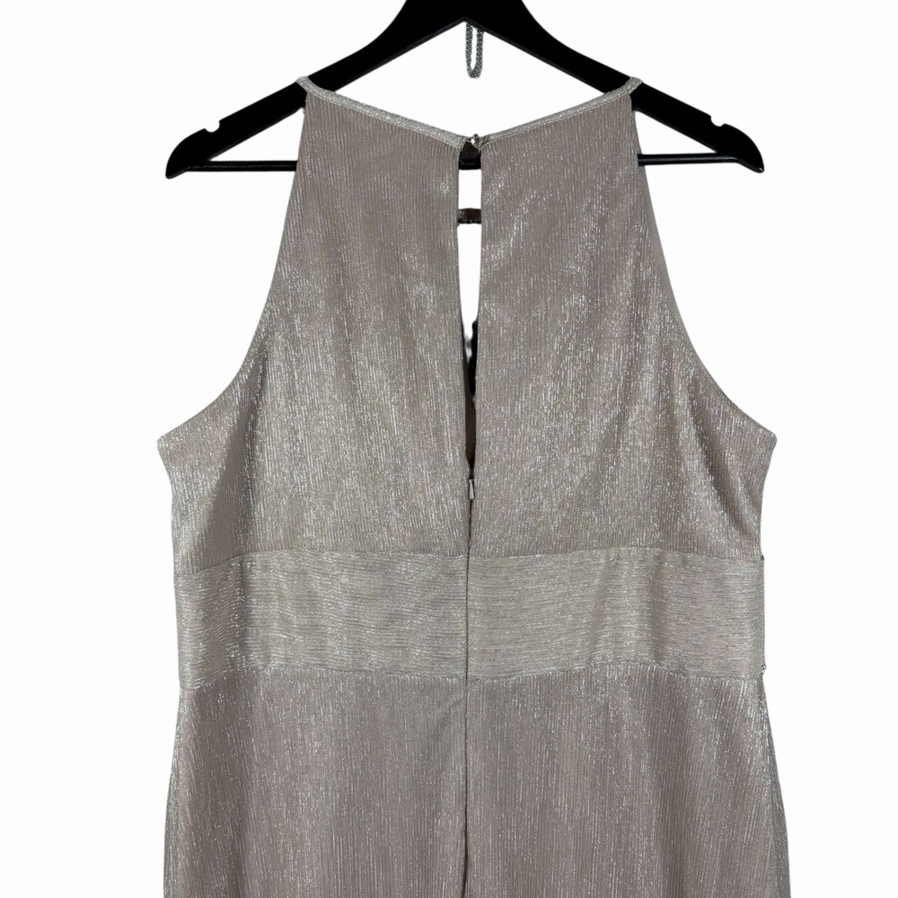OLEG CASSINI High-Neck Glitter Women's Blush Dress Keyhole Bridal SIZE 18 - Picture 9 of 14
